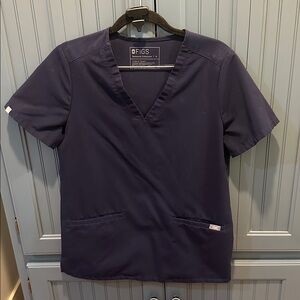 Figs Navy Blue V-Neck Scrub Top Women’s S